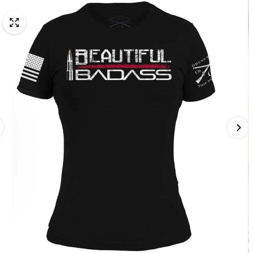 grunt Style WOMEN'S BEAUTIFUL BADASS T-SHIRT Pink Large New With Tags - Picture 2 of 5